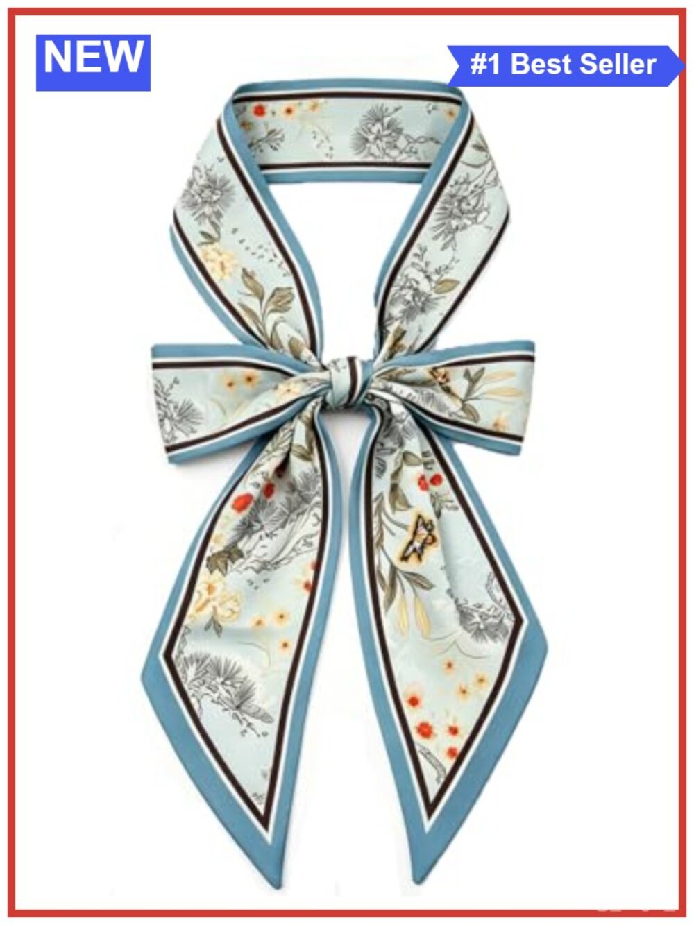 Silky Satin Long Skinny Scarf for Women Neck Hair Purse Bag Belt Accessory